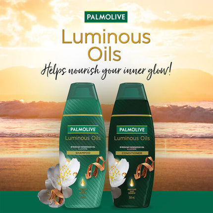 Palmolive Luminous Oils Hair Shampoo, Byron Bay Rosewood Oil & Jasmine, 350mL, Restore and Renew