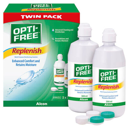 Opti-Free Replenish Contact Lens Solution TWIN pack 300ml x 2