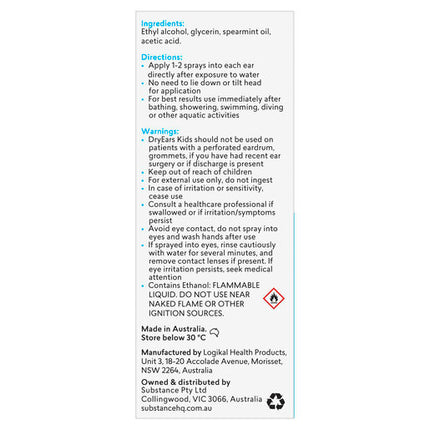BioRevive DryEars Kids Swimmer Ear Prevention Spray 30mL