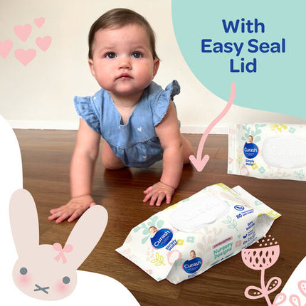 Curash Simply Water Wipes Bunny's Limited Edition 80s Pack