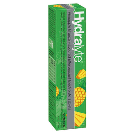 Hydralyte Pineapple Breeze Effervescent Electrolyte Tablets 20