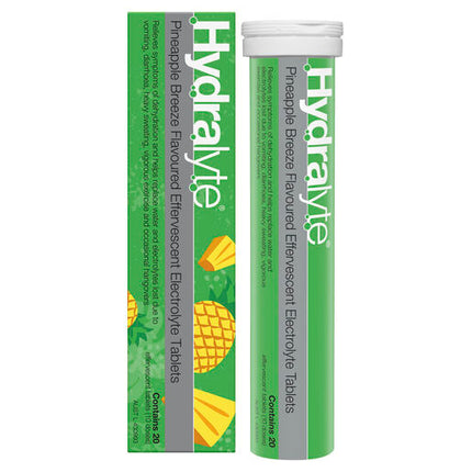 Hydralyte Pineapple Breeze Effervescent Electrolyte Tablets 20