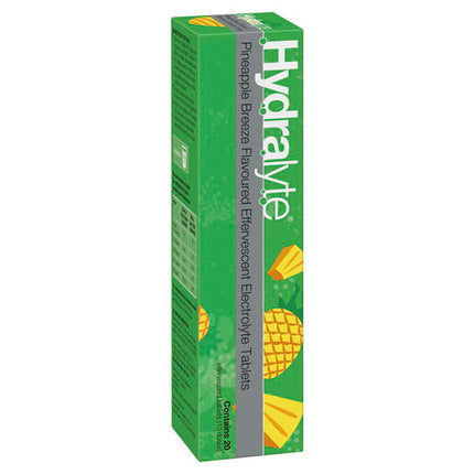 Hydralyte Pineapple Breeze Effervescent Electrolyte Tablets 20