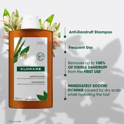 Klorane Anti-Dandruff Rebalancing Shampoo with Galangal 400ml