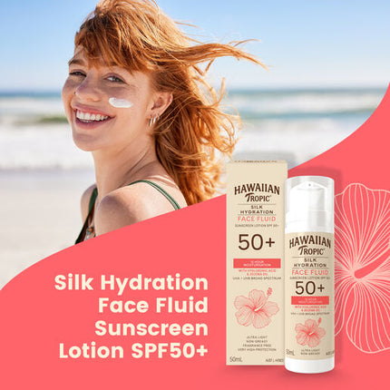Hawaiian Tropic Silk Hydration Face Fluid Sunscreen Lotion SPF50+ 50 ml