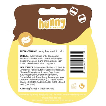 Hunny Simply Honeypot Lip Balm Honey Flavoured