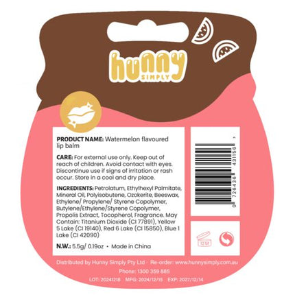 Hunny Simply Honeypot Lip Balm Watermelon Flavoured