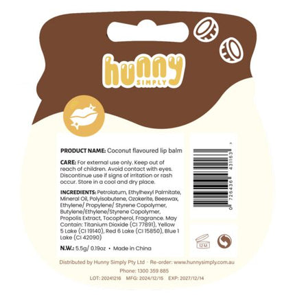Hunny Simply Honeypot Lip Balm Coconut Flavoured