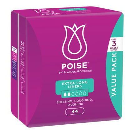 Poise Liners For Bladder Leaks Extra Long 44 Pack