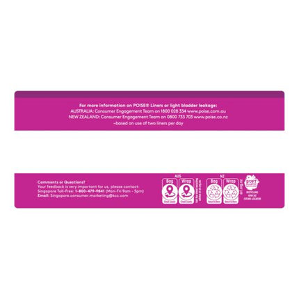 Poise Liners For Bladder Leaks Extra Long 44 Pack