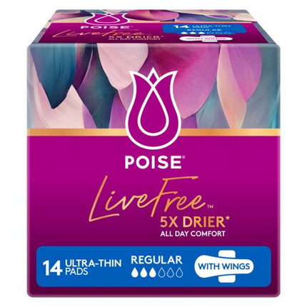 Poise Livefree Pad Regular Wing 14