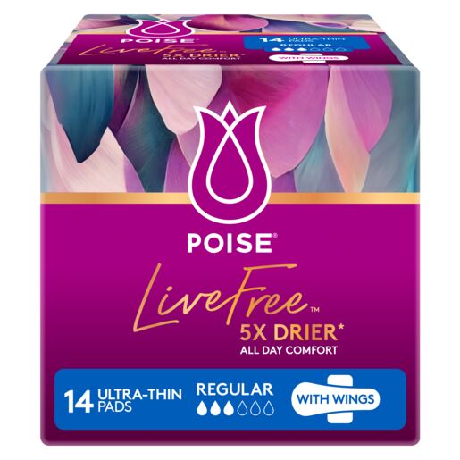 Poise Livefree Pad Regular Wing 14