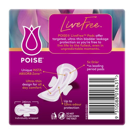 Poise Livefree Pad Regular Wing 14