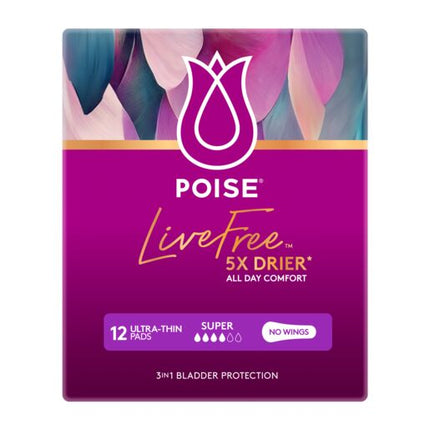 Poise Livefree Pad Super 12 Pack