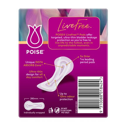 Poise Livefree Pad Super 12 Pack