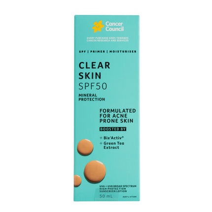 Cancer Council Clear Skin SPF50 50mL