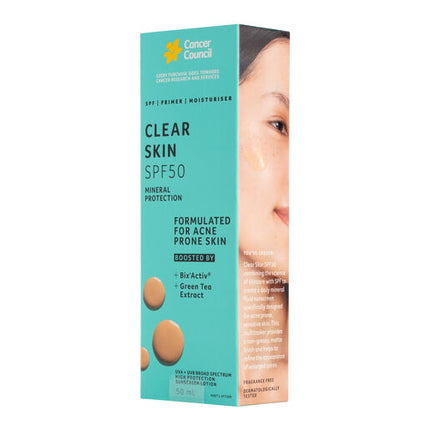 Cancer Council Clear Skin SPF50 50mL