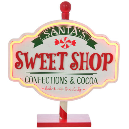 Santa Sweetshop Led Table Sign