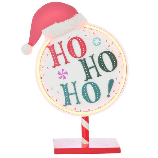 Ho Ho Ho Led Round Sign