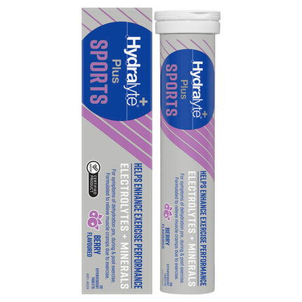 Hydralyte Plus Sports Berry Flavoured 20 Effervescent Tablets