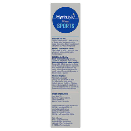 Hydralyte Plus Sports Blueberry Blast Flavoured 20 Effervescent Tablets