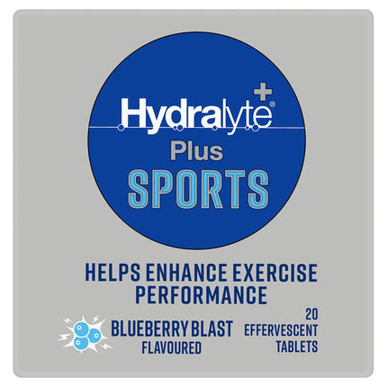 Hydralyte Plus Sports Blueberry Blast Flavoured 20 Effervescent Tablets