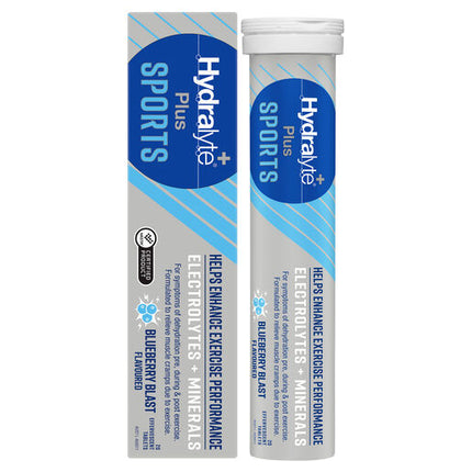 Hydralyte Plus Sports Blueberry Blast Flavoured 20 Effervescent Tablets