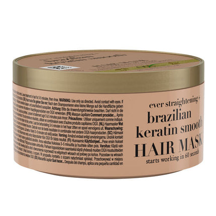 Ogx ever straightening Brazilian Keratin Smooth Moisturising Hair Mask with Keratin Protein for Dry & Frizzy Hair 300ml
