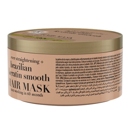Ogx ever straightening Brazilian Keratin Smooth Moisturising Hair Mask with Keratin Protein for Dry & Frizzy Hair 300ml