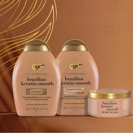 Ogx ever straightening Brazilian Keratin Smooth Moisturising Hair Mask with Keratin Protein for Dry & Frizzy Hair 300ml
