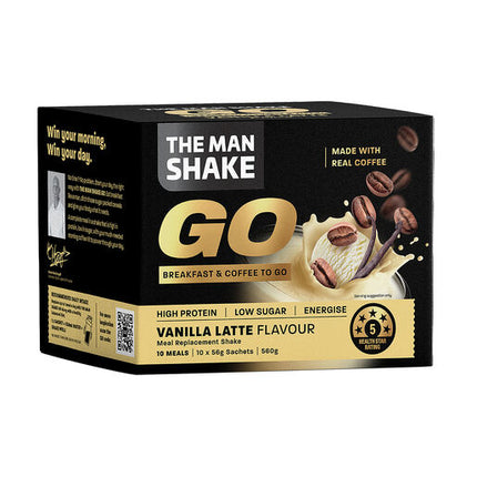 The Man Shake Go Vanilla Latte 56g -10 packs