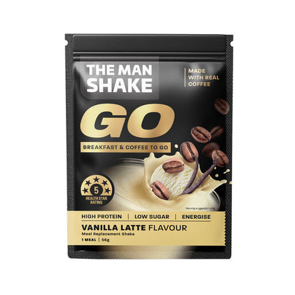 The Man Shake Go Vanilla Latte 56g -10 packs
