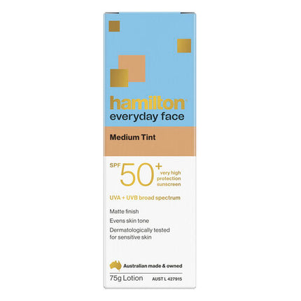 Hamilton Sunscreen Everyday Face Medium Tint SPF 50+ 75g