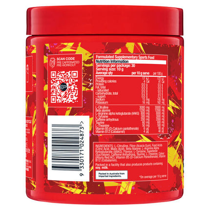 Body Science BSc Caffeinated Pre-Workout Red Sour Snakes 300g