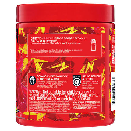 Body Science BSc Caffeinated Pre-Workout Red Sour Snakes 300g