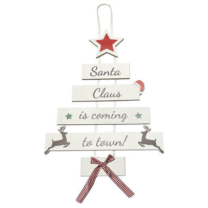 Xmas Tree Plaque Santa Is Coming To Town