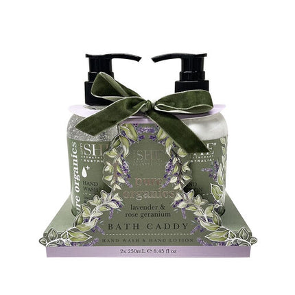 SHE Pure Organics Bath Caddy Lavender & Rose Geranium