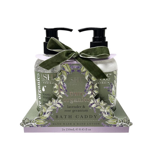 SHE Pure Organics Bath Caddy Lavender & Rose Geranium