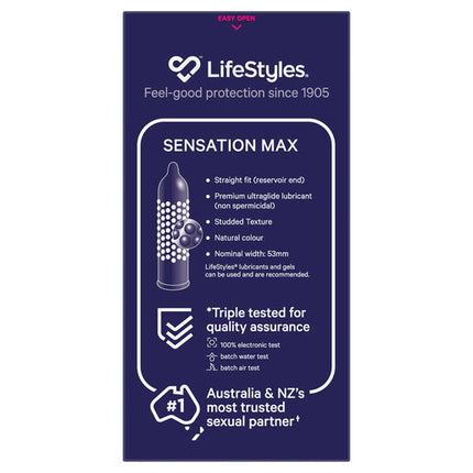 LifeStyles Sensation Max Condoms 8 Pack