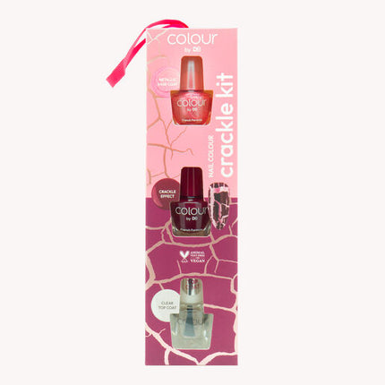 Colour by Designer Brands Nail Colour Crackle Kit Cracked Cherry