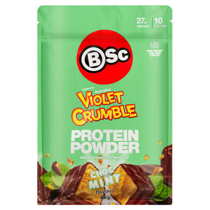 Body Science BSc Violet Crumble Protein Powder Choc Mint Flavour 400g