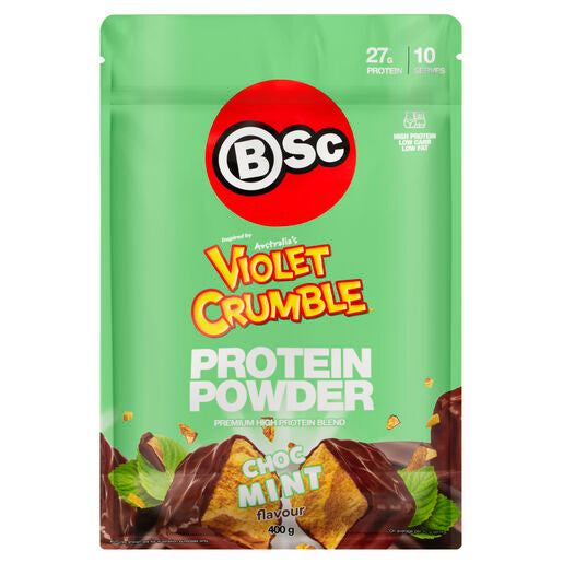 Body Science BSc Violet Crumble Protein Powder Choc Mint Flavour 400g