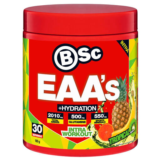 Body Science BSc EAA’s + Hydration Intra Workout Tropical Flavour 180g