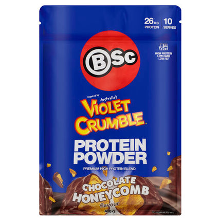Body Science BSc x Violet Crumble Protein Powder Chocolate Honeycomb Flavour 400g