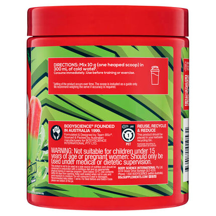 Body Science BSc PUMP Non Stim Pre-Workout Watermelon Ice Pop Flavour 30 Pack 300g