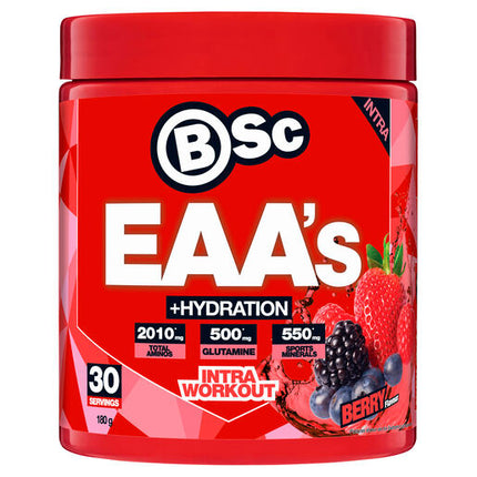 Body Science BSc EAA’s + Hydration Intra Workout Berry Flavour 180g
