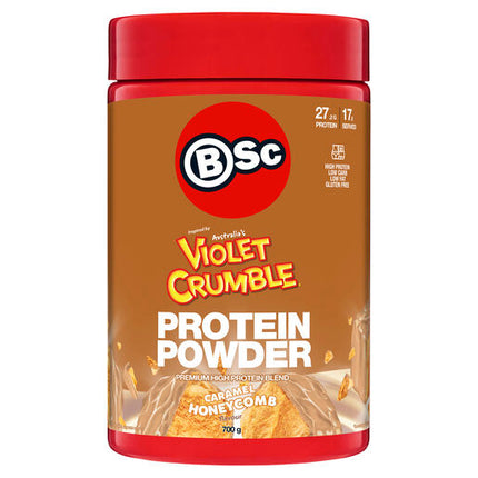 Body Science BSc x Violet Crumble Protein Powder Caramel Honeycomb Flavour 700g