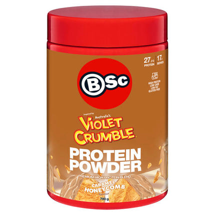 Body Science BSc x Violet Crumble Protein Powder Caramel Honeycomb Flavour 700g