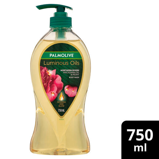 Palmolive Luminous Oils Body Wash 750mL, Northern Rivers Macadamia Oil & Peony, Nourish and Glow