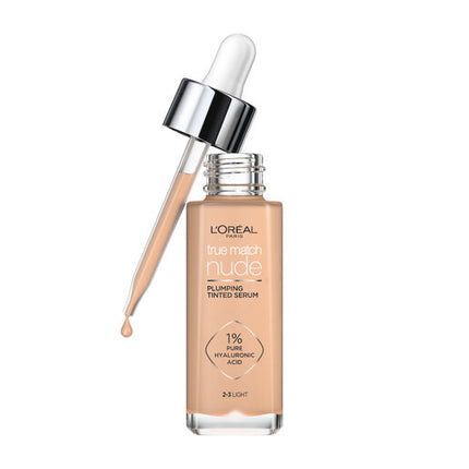 L'Oréal Paris True Match Nude Plumping Tinted Serum Foundation with Hyaluronic Acid Shade 2-3 Light 30ml